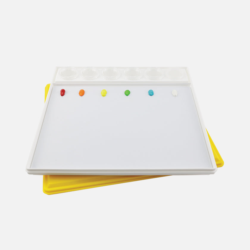 Masterson Sta-Wet Painter's Pal and Easy Lift White Peelable Plastic Artist Paint Palette 9"x12" Set