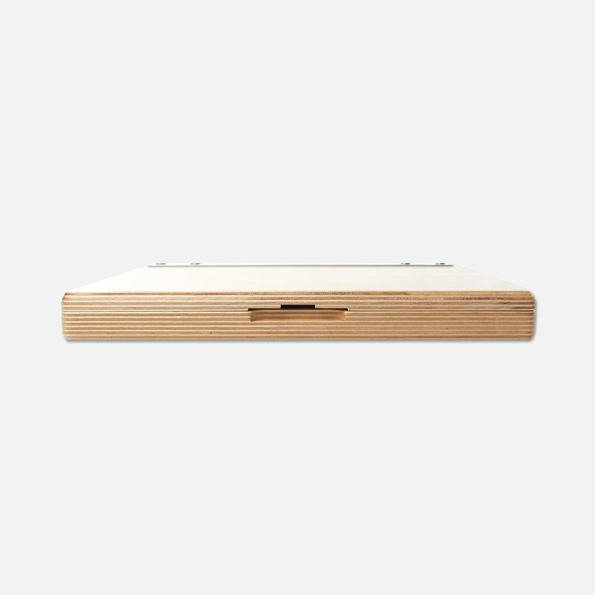 u.go Plein Air Anywhere Pochade Box, 8.4" x 11.25" model, front view showing slim sleek thin profile