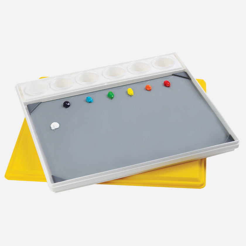 Masterson Sta-Wet Painter's Pal and tempered POSH Glass Grey Artist Paint Palette 9"x12" Set