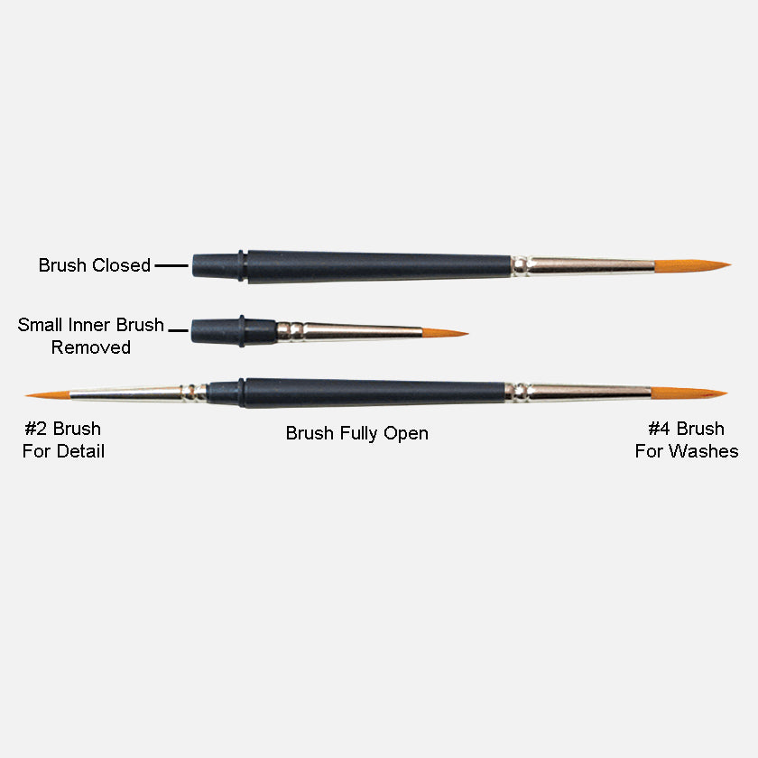 Portable Painter Double-Sided Synthetic Brush | Set of 2
